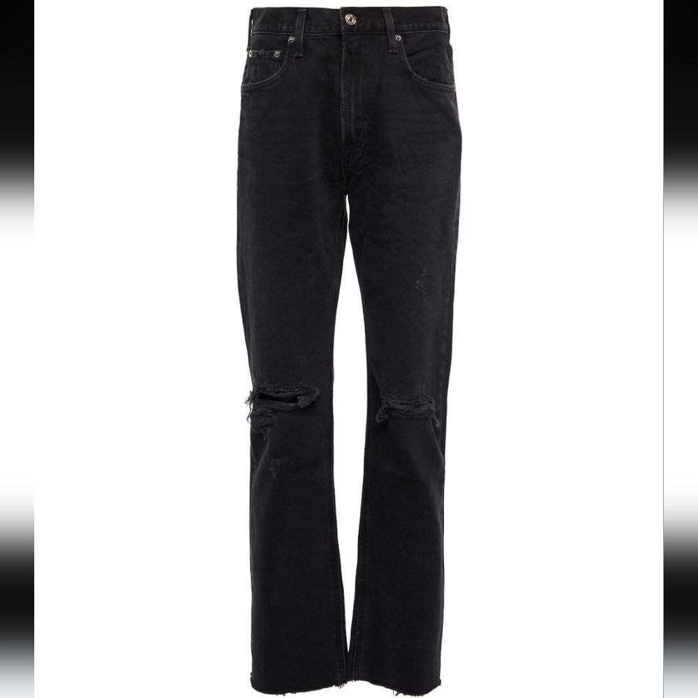 Agolde Cherie High-rise Straight Edgy Jeans Black Size 32